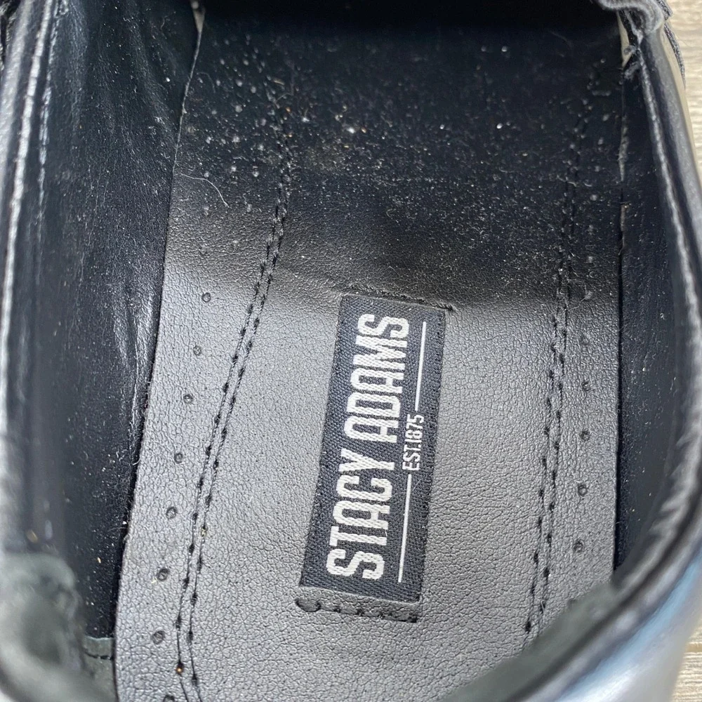 Stacy Adams Bit Loafer Boys Size 5.5M Black Square Toe Dress Shoes 43423-042